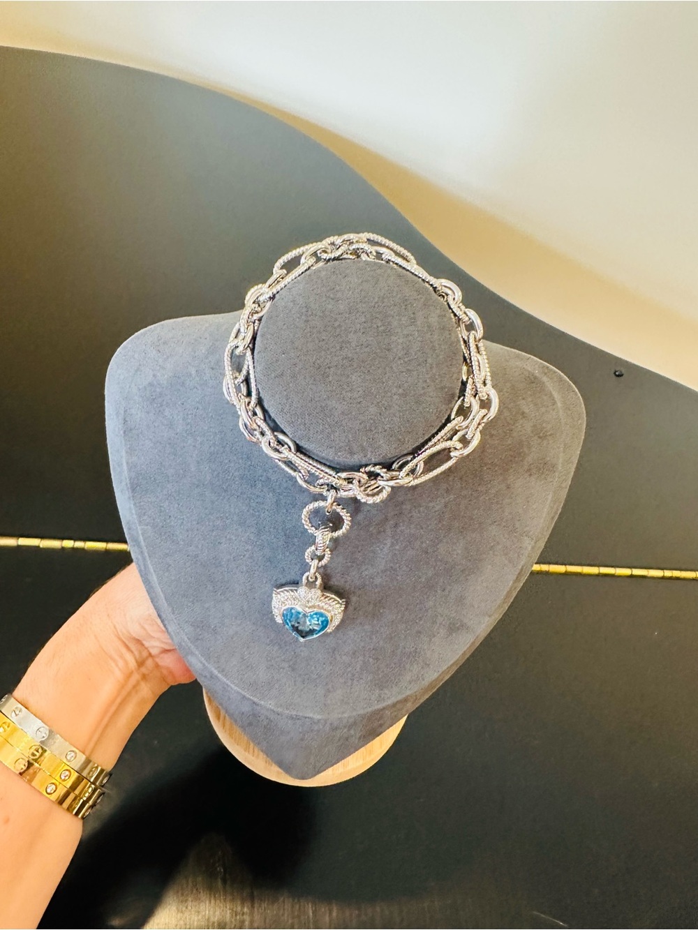 Judith Ripka Luxury Vintage Designer Couture Authentic Formal Silver Necklace - Picture 7 of 17